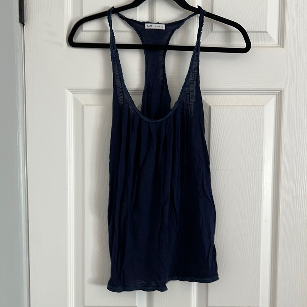 Navy tank. Loose fit. Comfy. Soft.